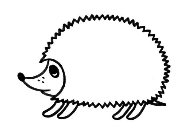 Ежик раскраска для малышей