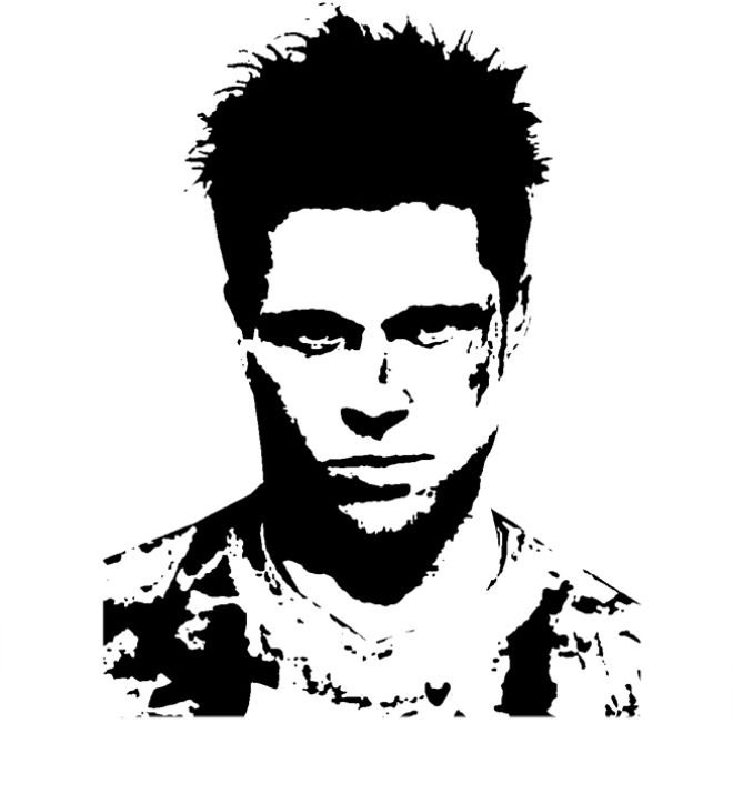 Тайлер Дерден чёрно белый