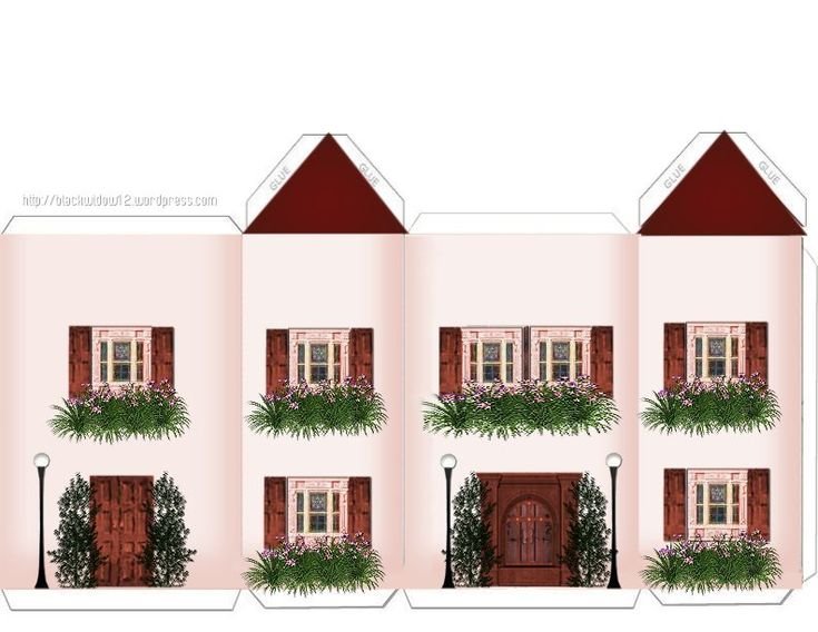 Объемные бумажные домики