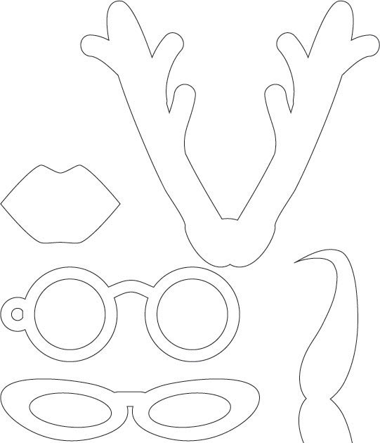 Маска на палочке трафарет
