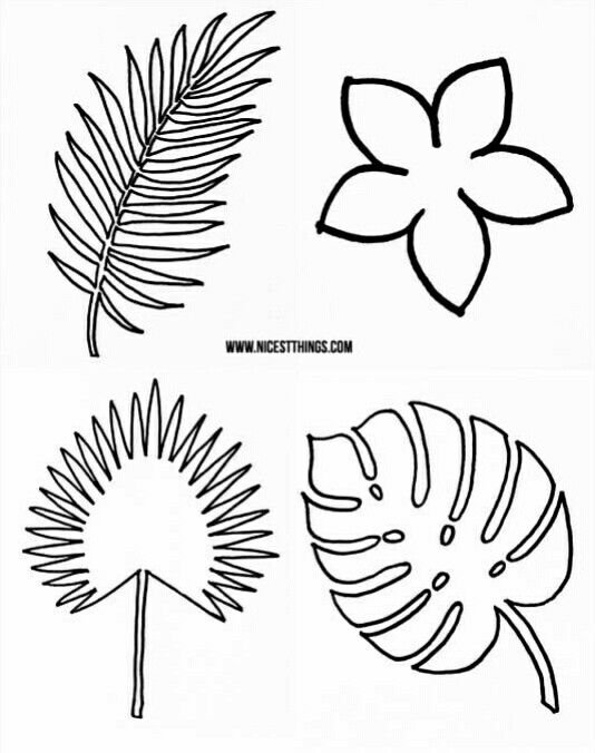 Трафарет листьев цветов