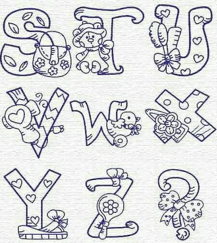 Красивые буквы для раскрашивания