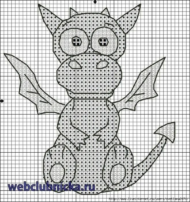 Схема вышивки дракончик