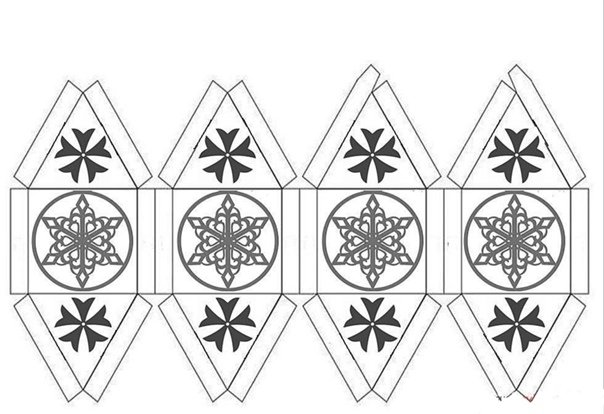 Шаблоны новогодних фонариков из бумаги