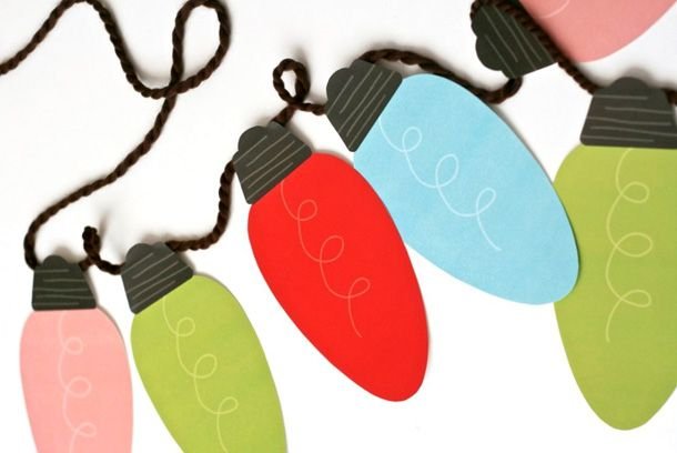 Лампочка из цветной бумаги