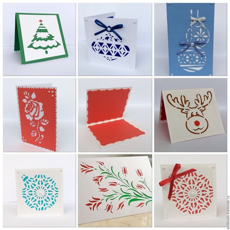 Новогодние открытки вытынанки