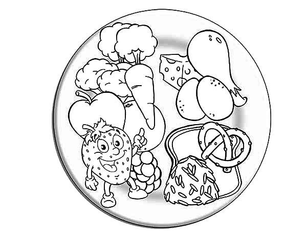 Раскраска правильное питание для детей