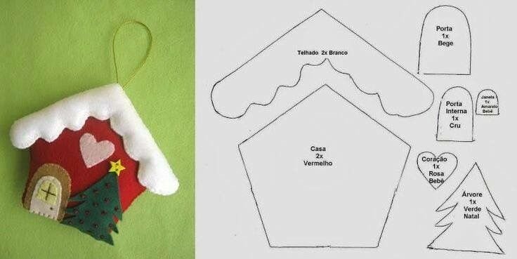 Фетровые игрушки на елку выкройки