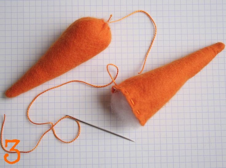 Морковь из фетра своими