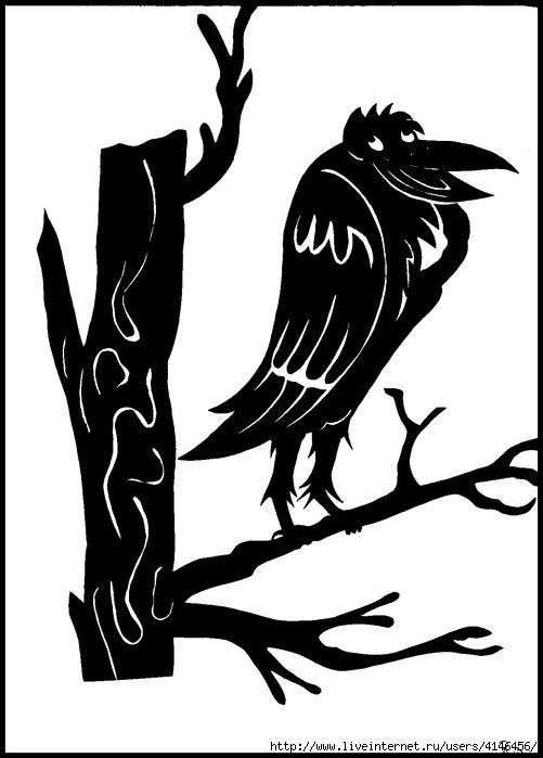 Трафарет "птицы на ветках"
