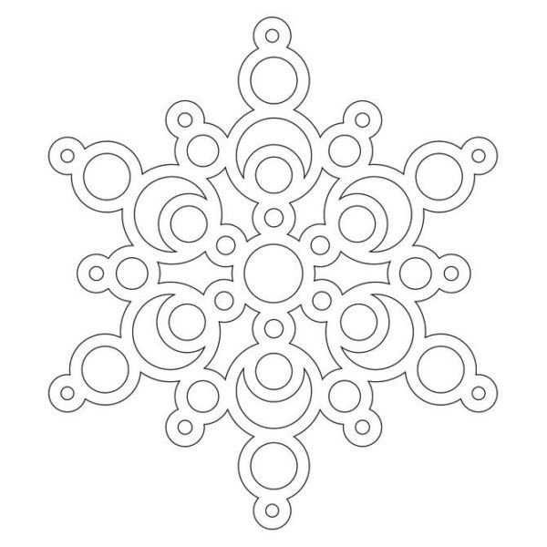Снежинка трафарет для вырезания