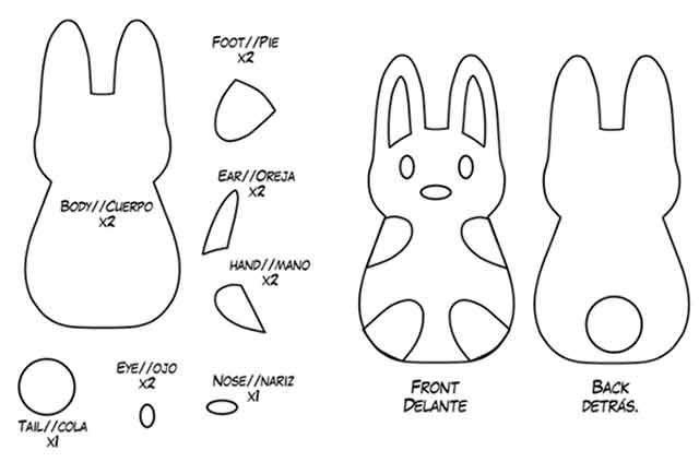 Заяц из фетра выкройка пальчиковый театр