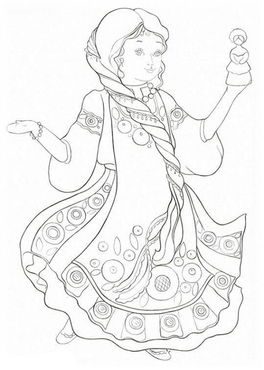 Раскраска русская красавица
