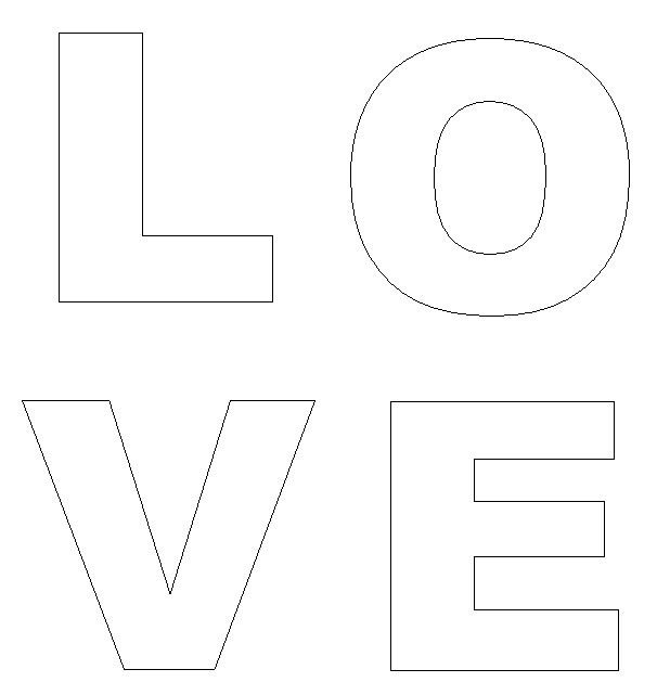Трафарет Love для вырезания