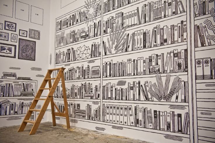 Роспись стен в библиотеке