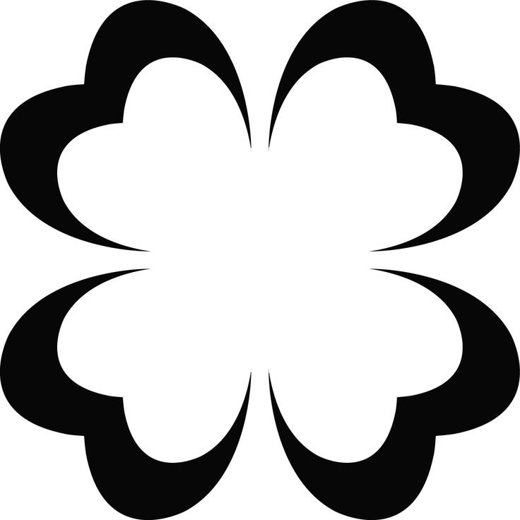 Трафарет цветка 4 лепестка