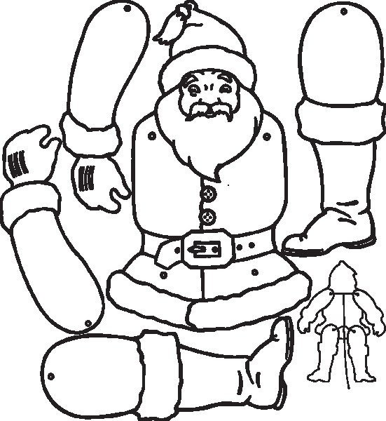 Шаблон Деда Мороза для аппликации