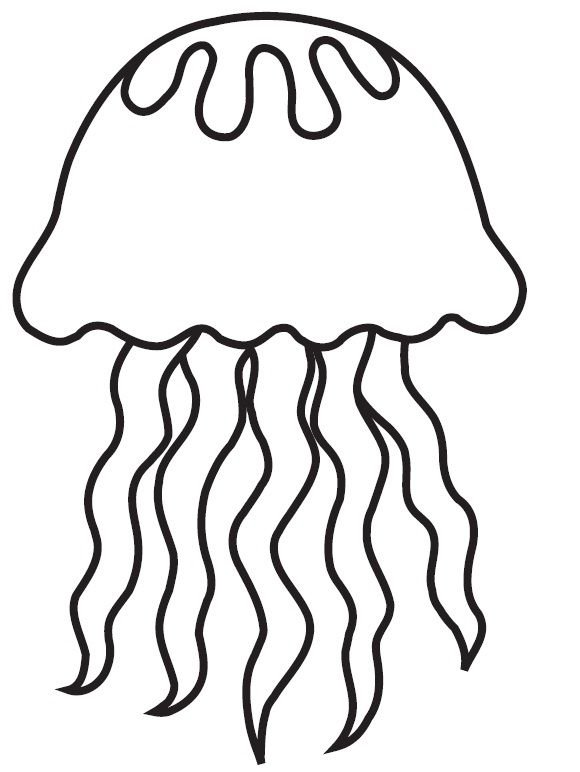 Морские обитатели медуза раскраска