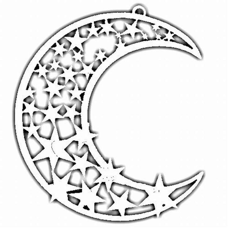 Трафареты на окна месяц