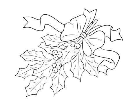 Раскраска новогодние цветы