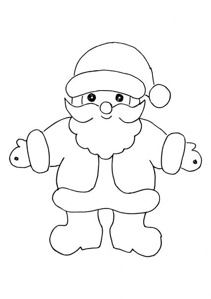 Шаблон Деда Мороза для аппликации