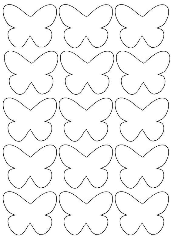 Контуры бабочек для декора