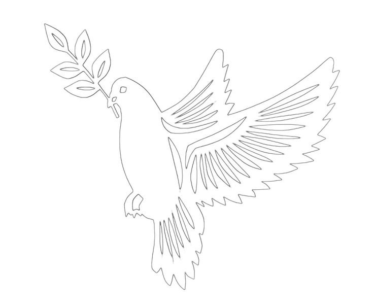 Трафарет голубя для вырезания
