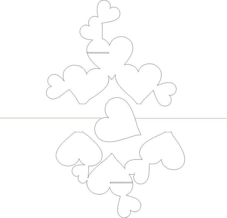 Трафарет сердца для открытки