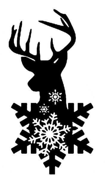 Олень трафарет на новый год