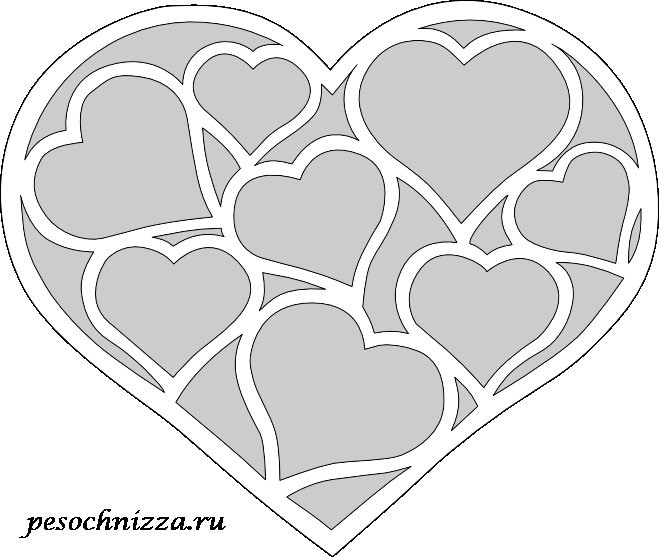 Сердце трафарет для вырезания