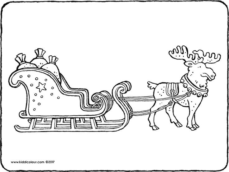 Сани Деда Мороза трафарет