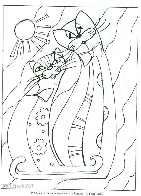 Контур рисунка для витража