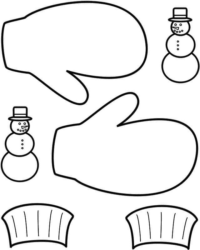 Трафарет снеговика для аппликации