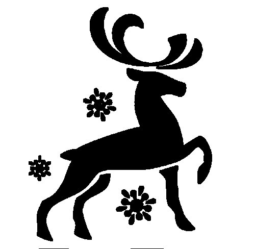 Олень трафарет на новый год