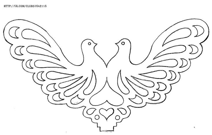 Бумажный голубь трафарет