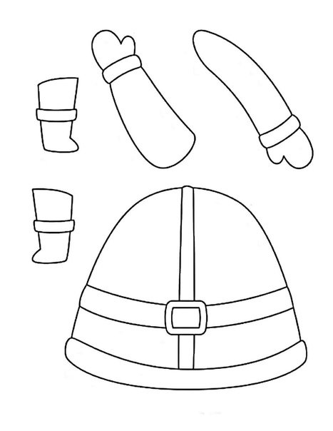 Дед Мороз по частям аппликация