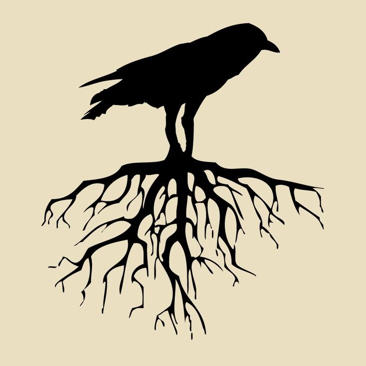 Силуэт вороны