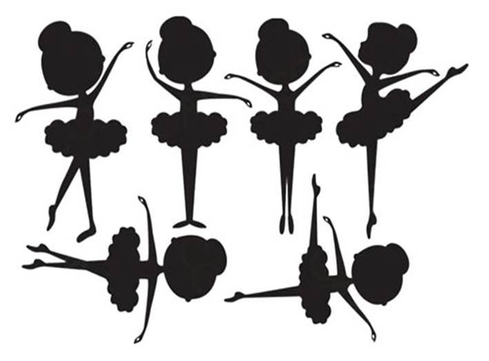 Маленькие балерины трафарет