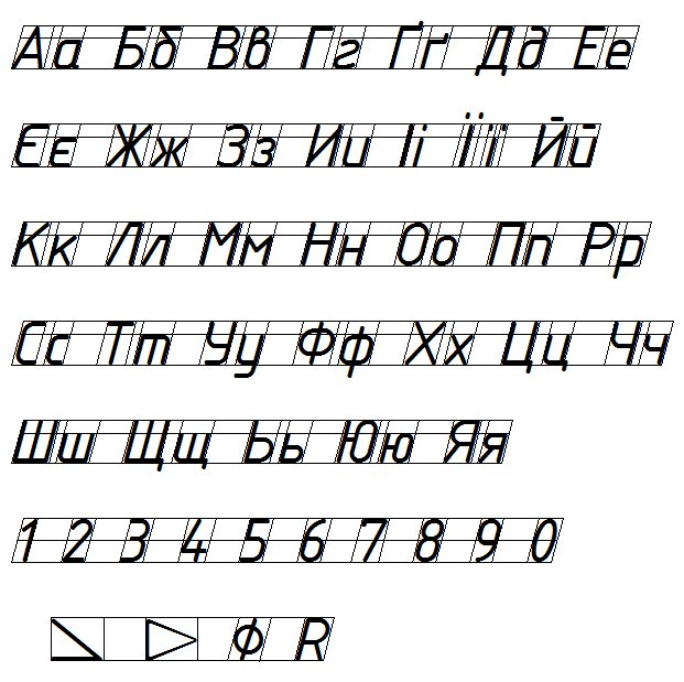 Буквы на чертеже