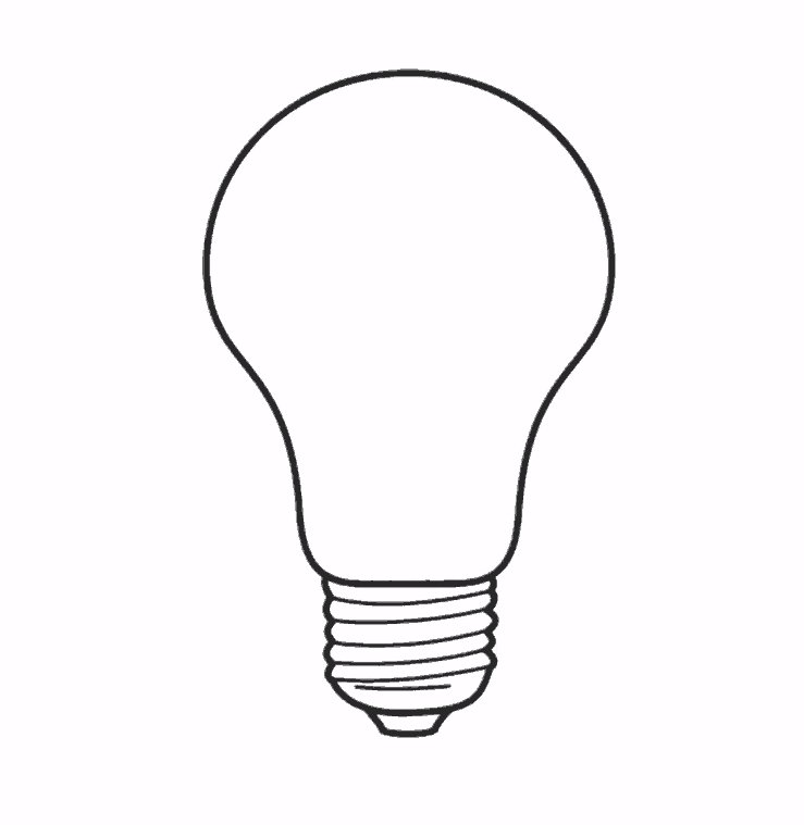 Лампочка раскраска для детей