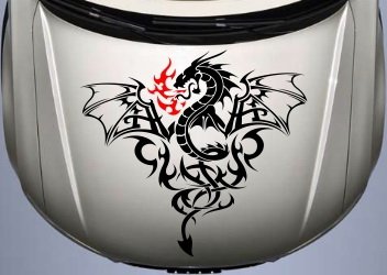 Наклейки на авто дракон на капот