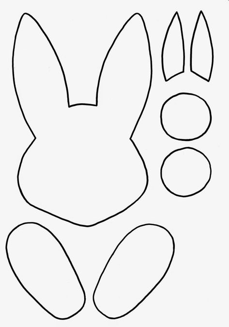 Кролик трафарет для аппликации