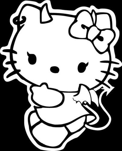 Kuromi hello Kitty черно белая