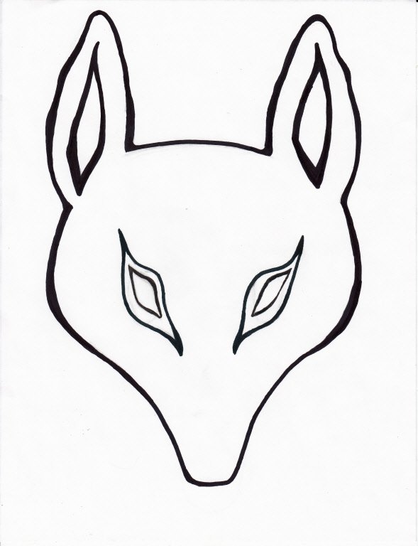 Маска лисы срисовка