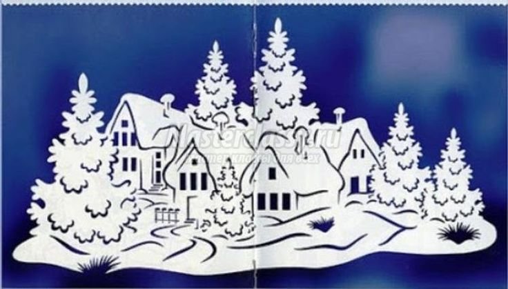 Вырезалки на новый год домики