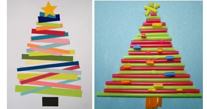 Ёлки из бумажных полос