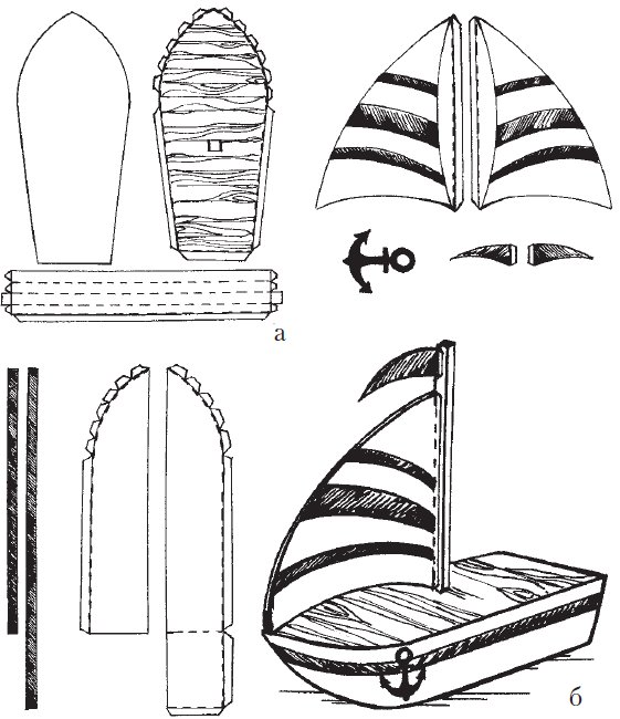 Макет кораблика из картона