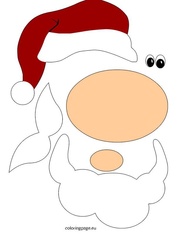 Детали Деда Мороза для аппликации