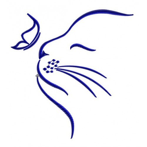 Трафарет кошки для контурной вышивки