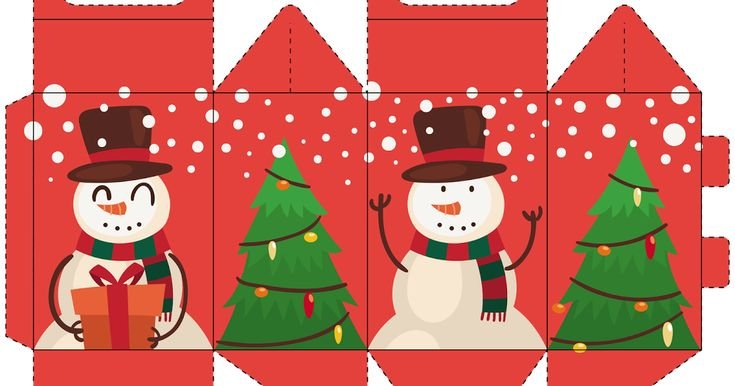 Новогодняя коробочка шаблон